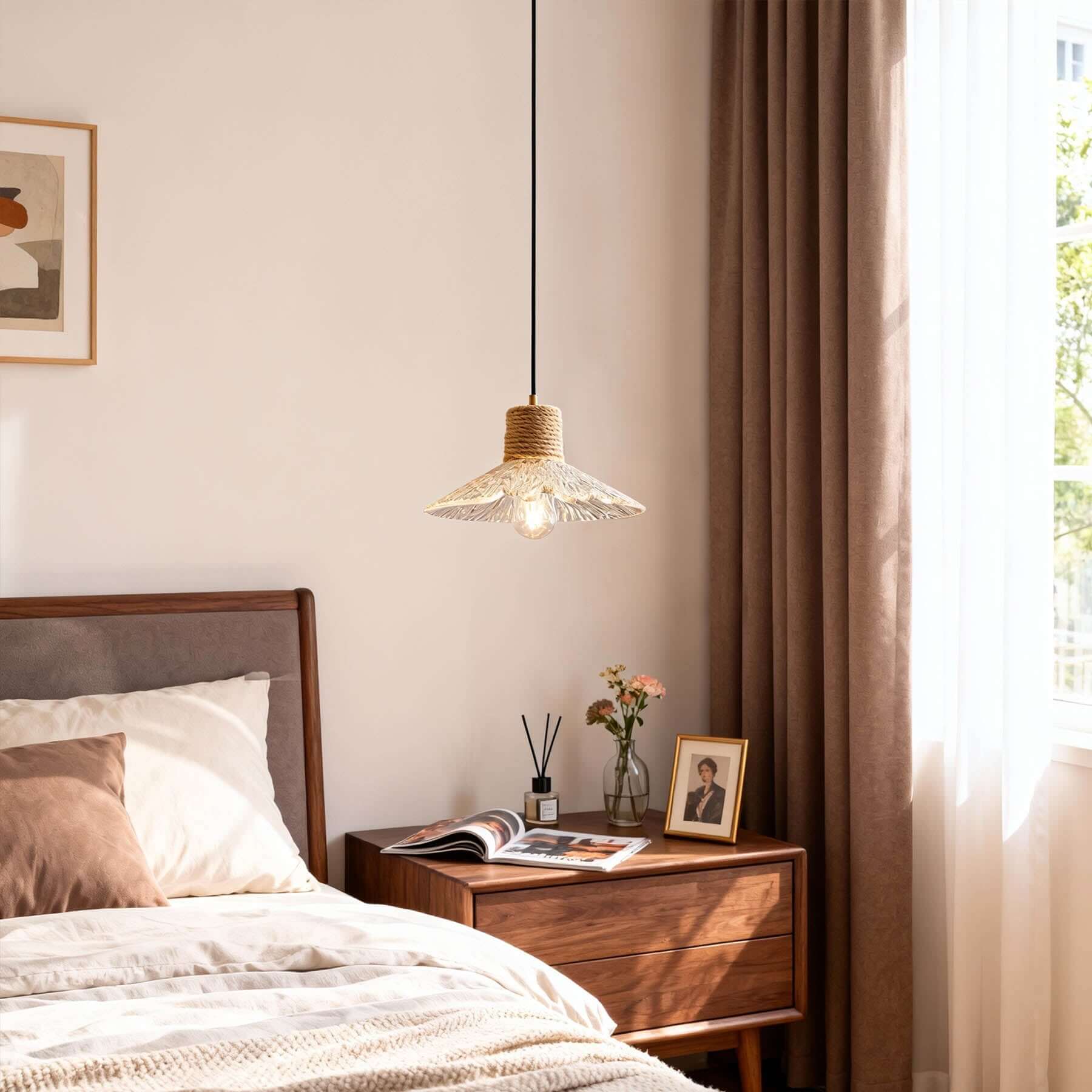 Xalivo Glass & Wood Pendant Lamp | Wabi-Sabi Multi-Model Hanging Light