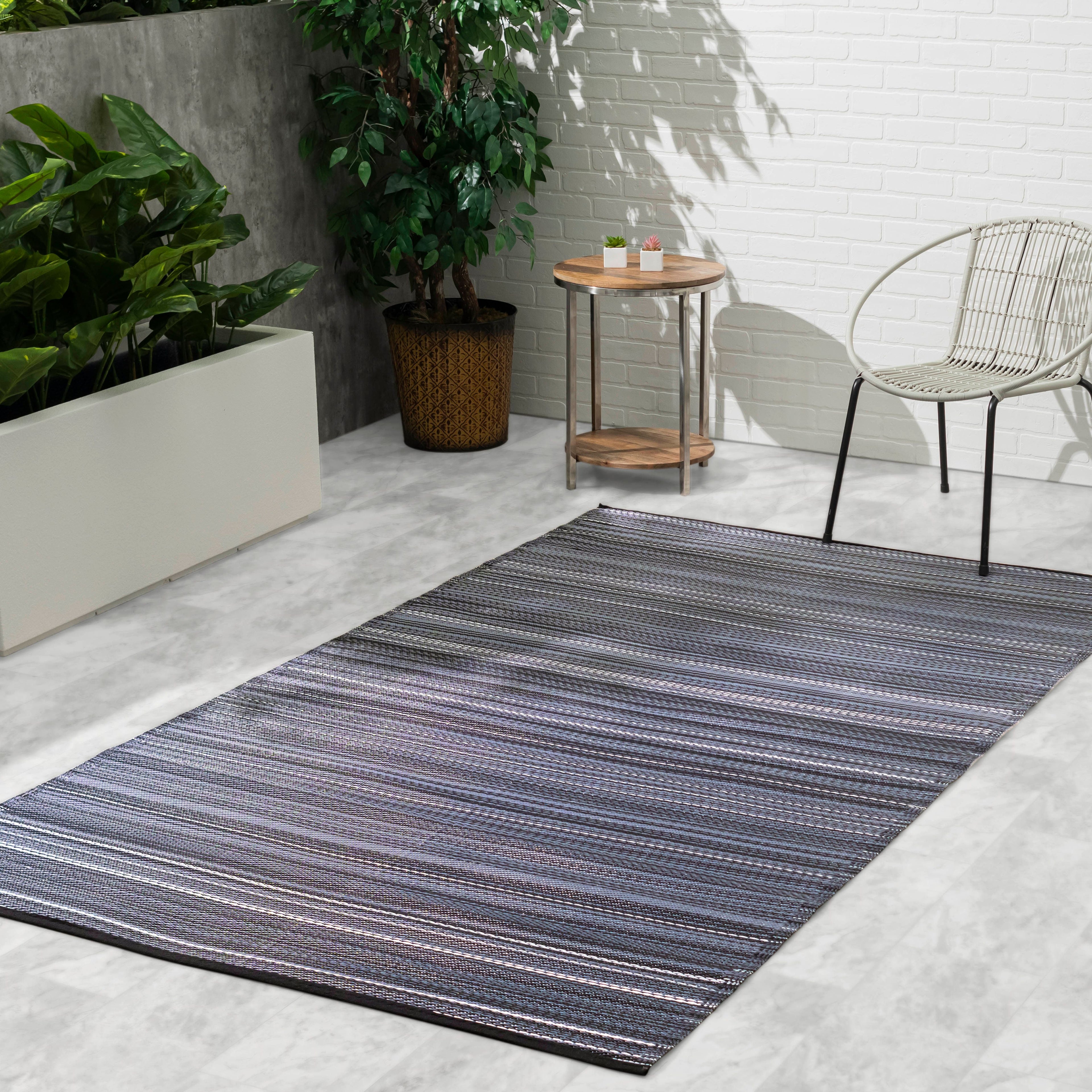 Cancun Outdoor Rug | Modern Striped Multicolor Design