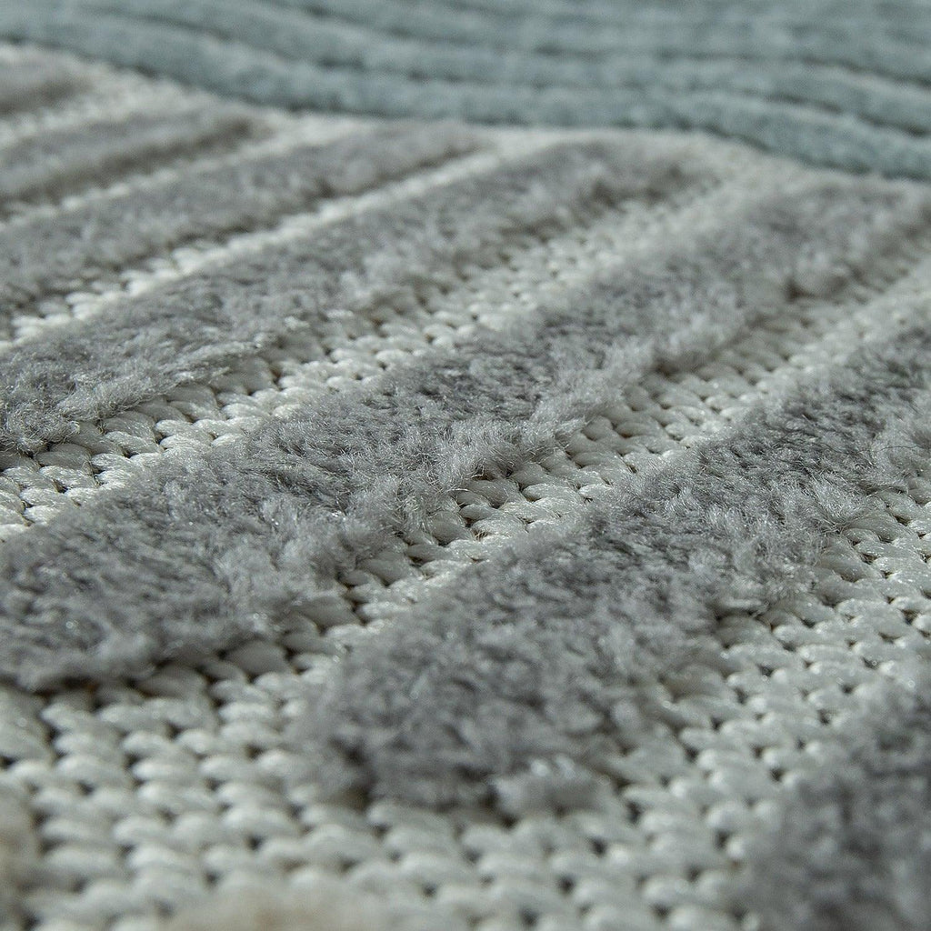 Marrakesh Carved Outdoor Rug | Waterproof Brown & Blue Design
