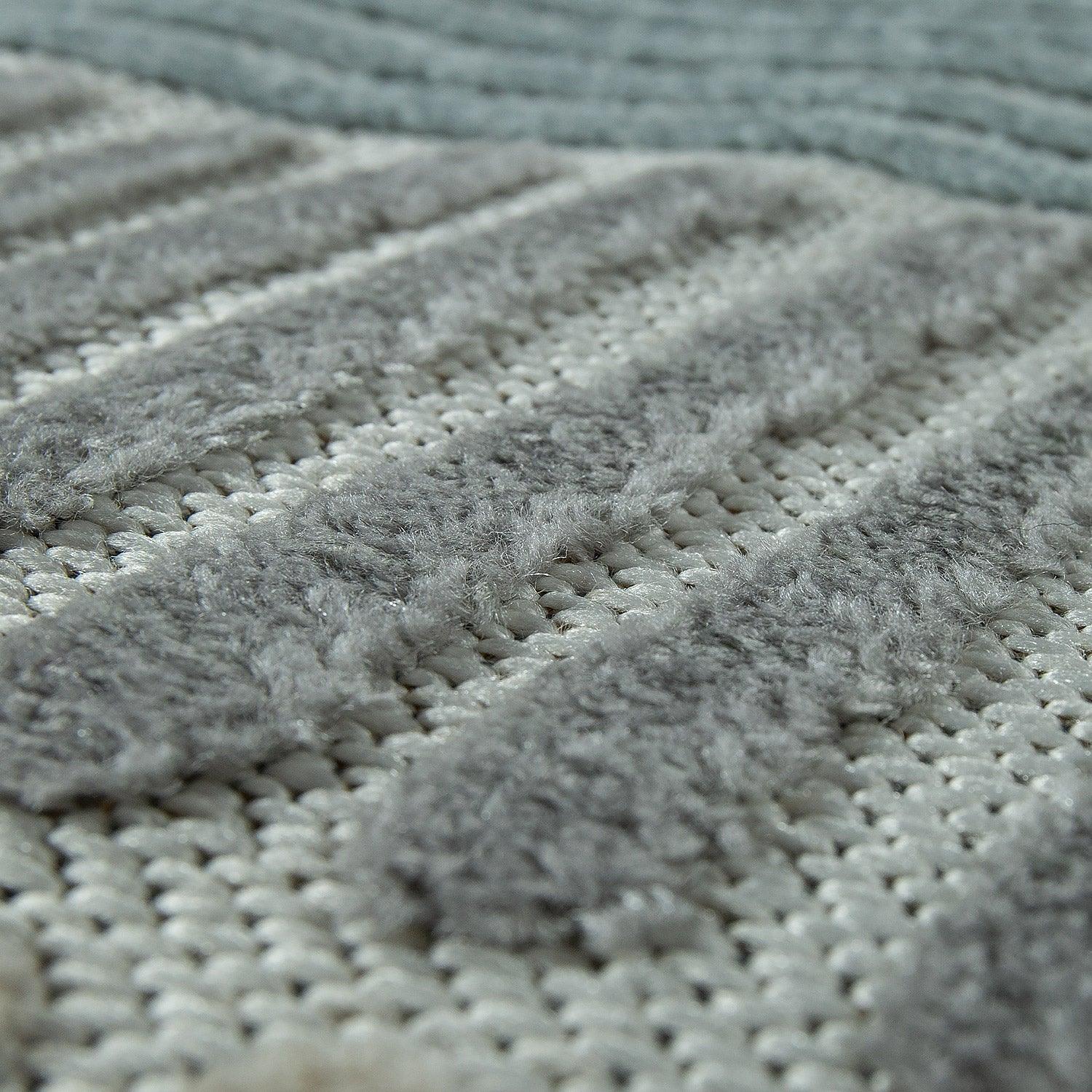 Marrakesh Carved Outdoor Rug | Waterproof Brown & Blue Design