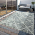 Marrakesh Moroccan Diamond Outdoor Rug | Waterproof Light Grey Design