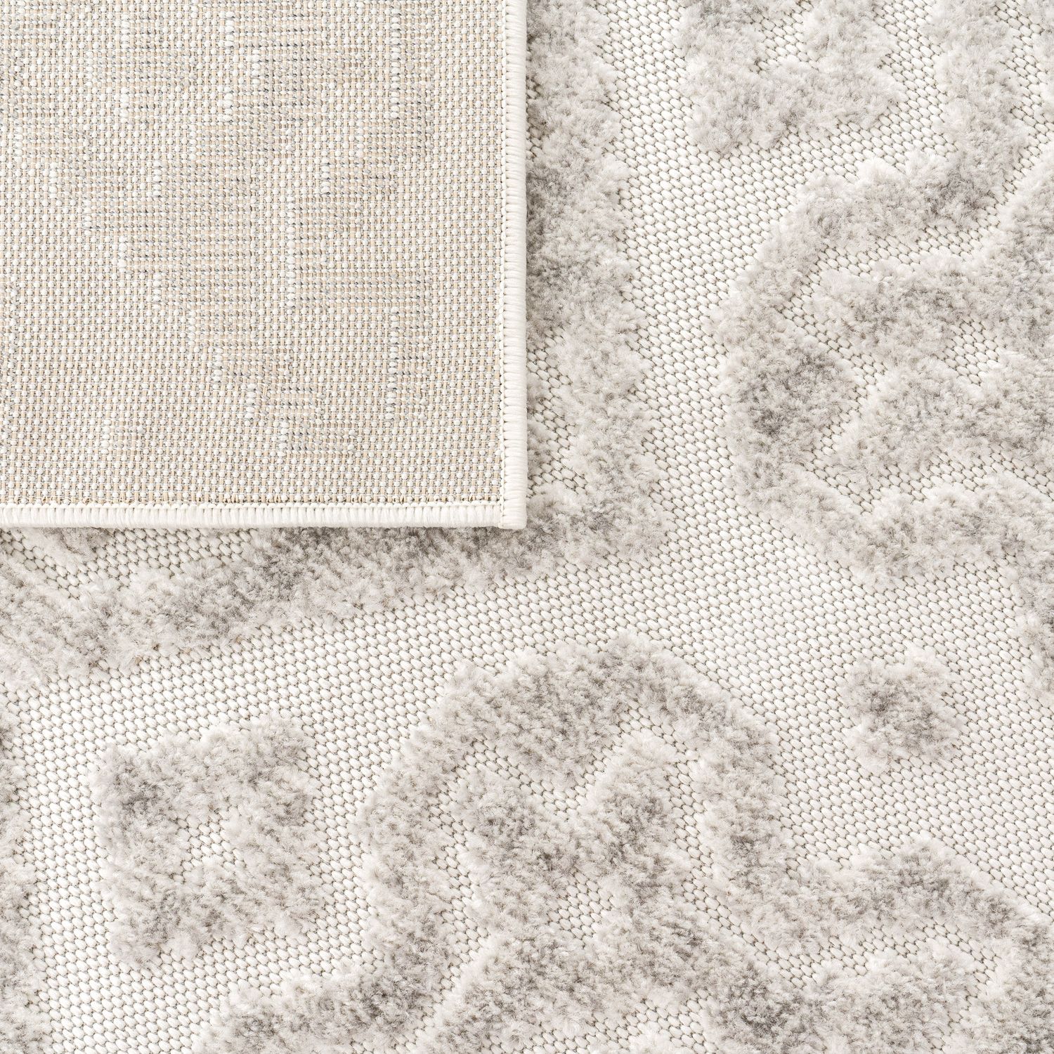 Outdoor Rug Marrakesh High/Low Effect Trellis in Cream
