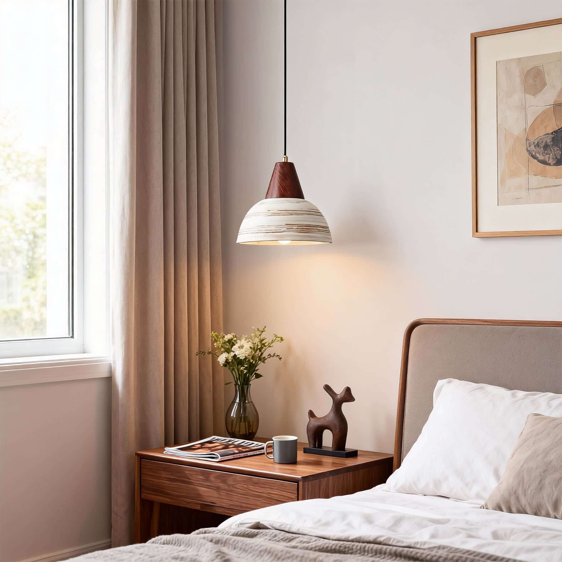Javre Ceramic Pendant Light | Vintage Swag Hanging Lamp