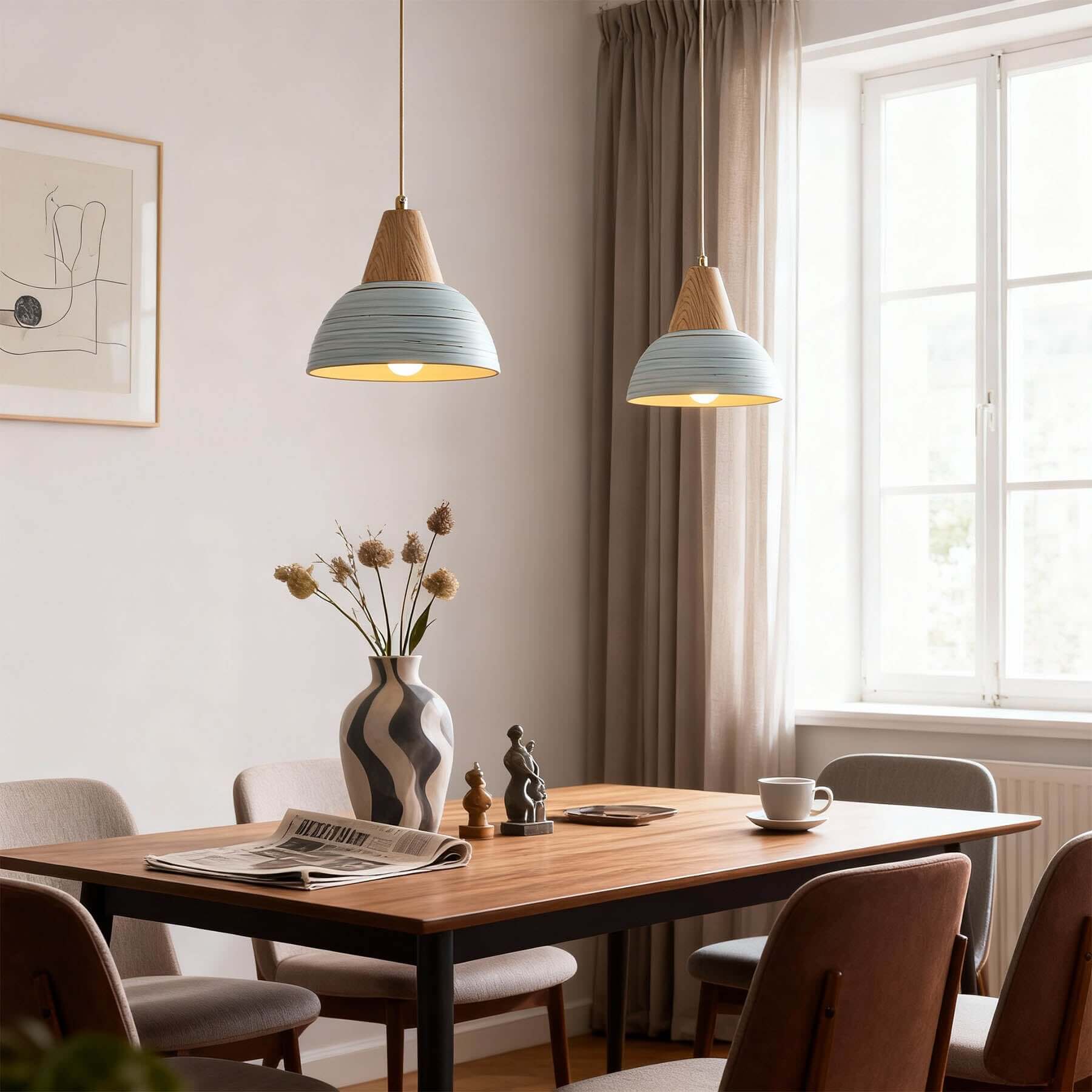 Javre Ceramic Pendant Light | Vintage Swag Hanging Lamp