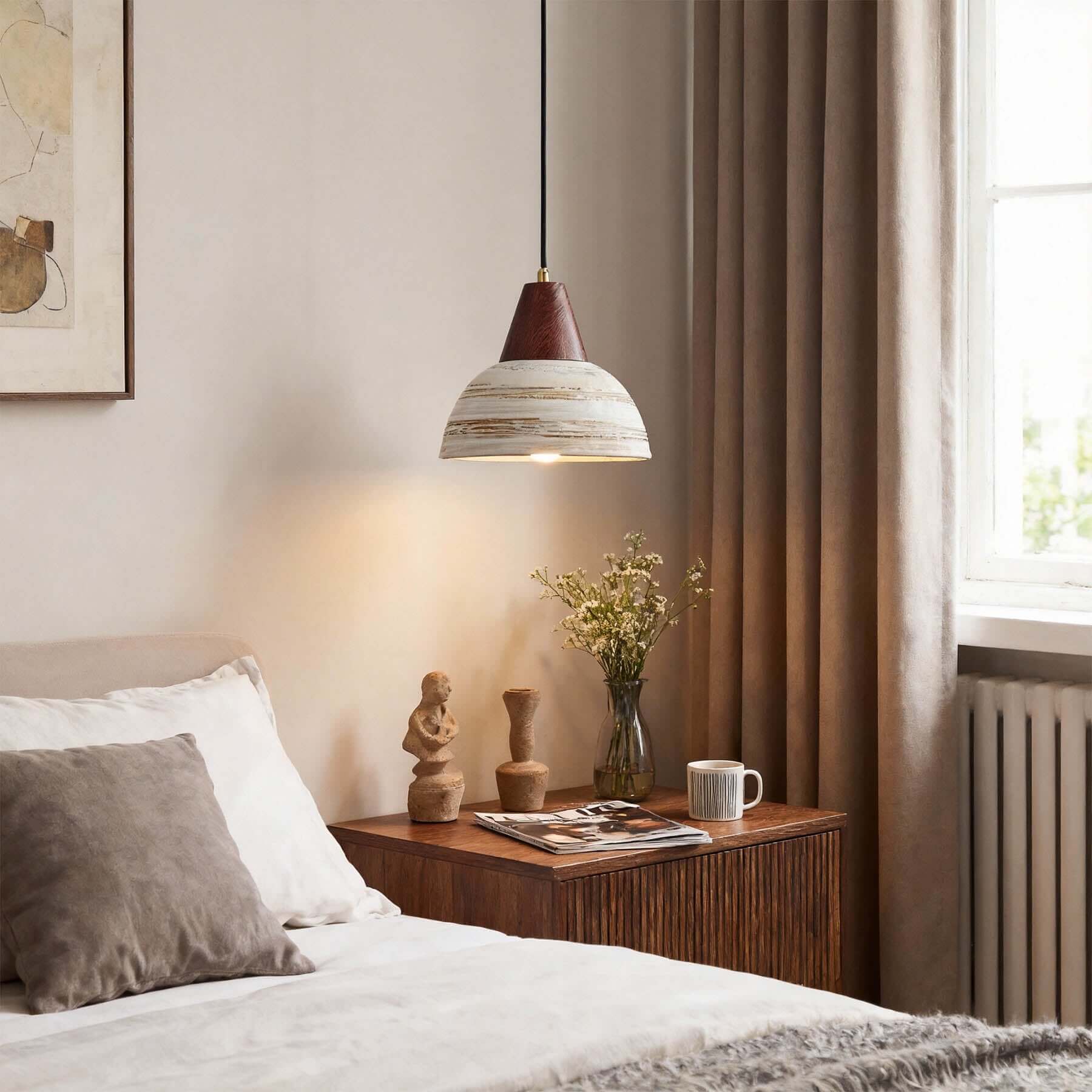 Javre Ceramic Pendant Light | Vintage Swag Hanging Lamp