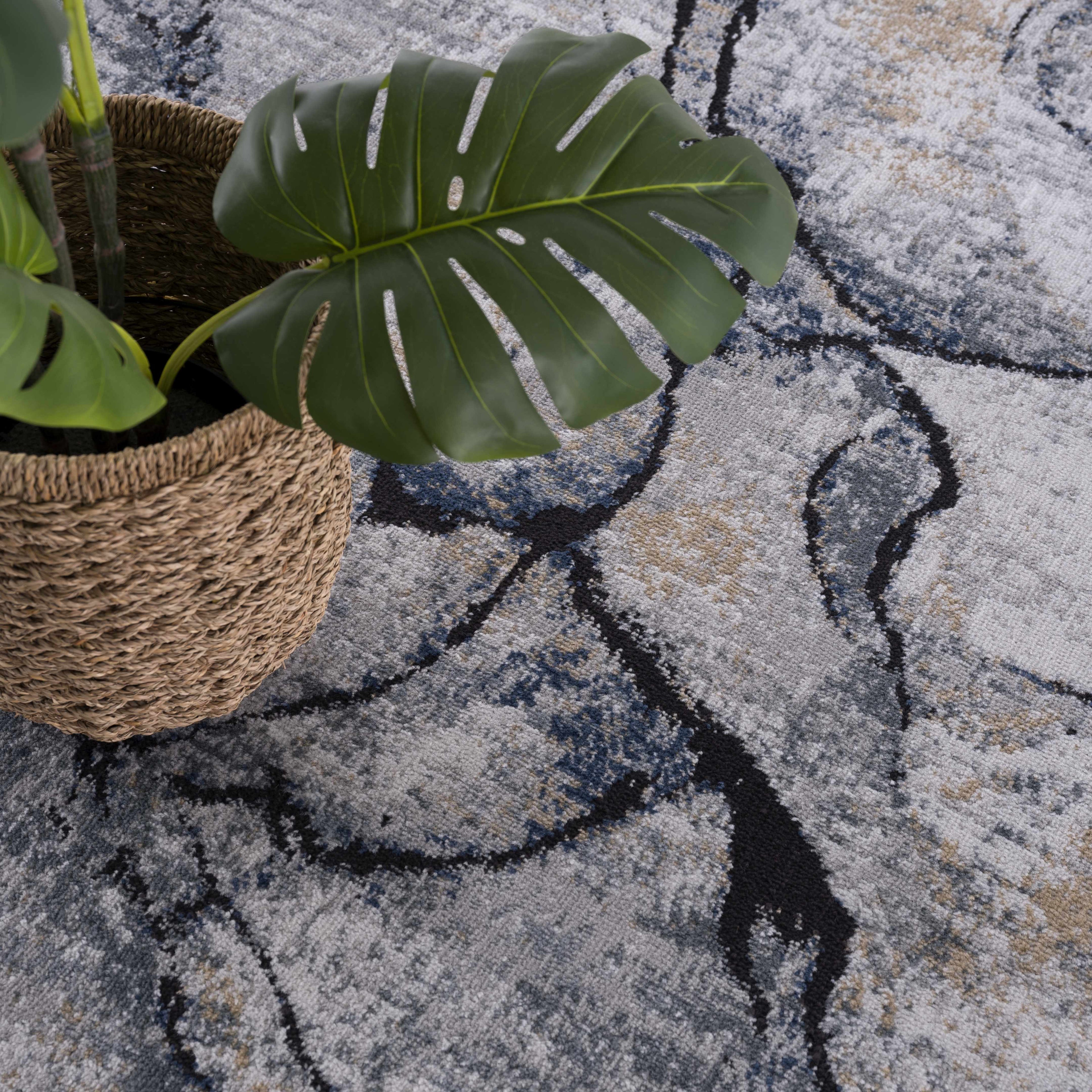 Fremantle Gray Marble Area Rug | Abstract Modern Rug – Boutique Rugs