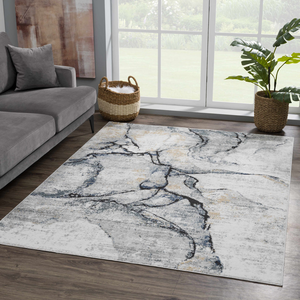 Fremantle Gray Marble Area Rug | Abstract Modern Rug – Boutique Rugs