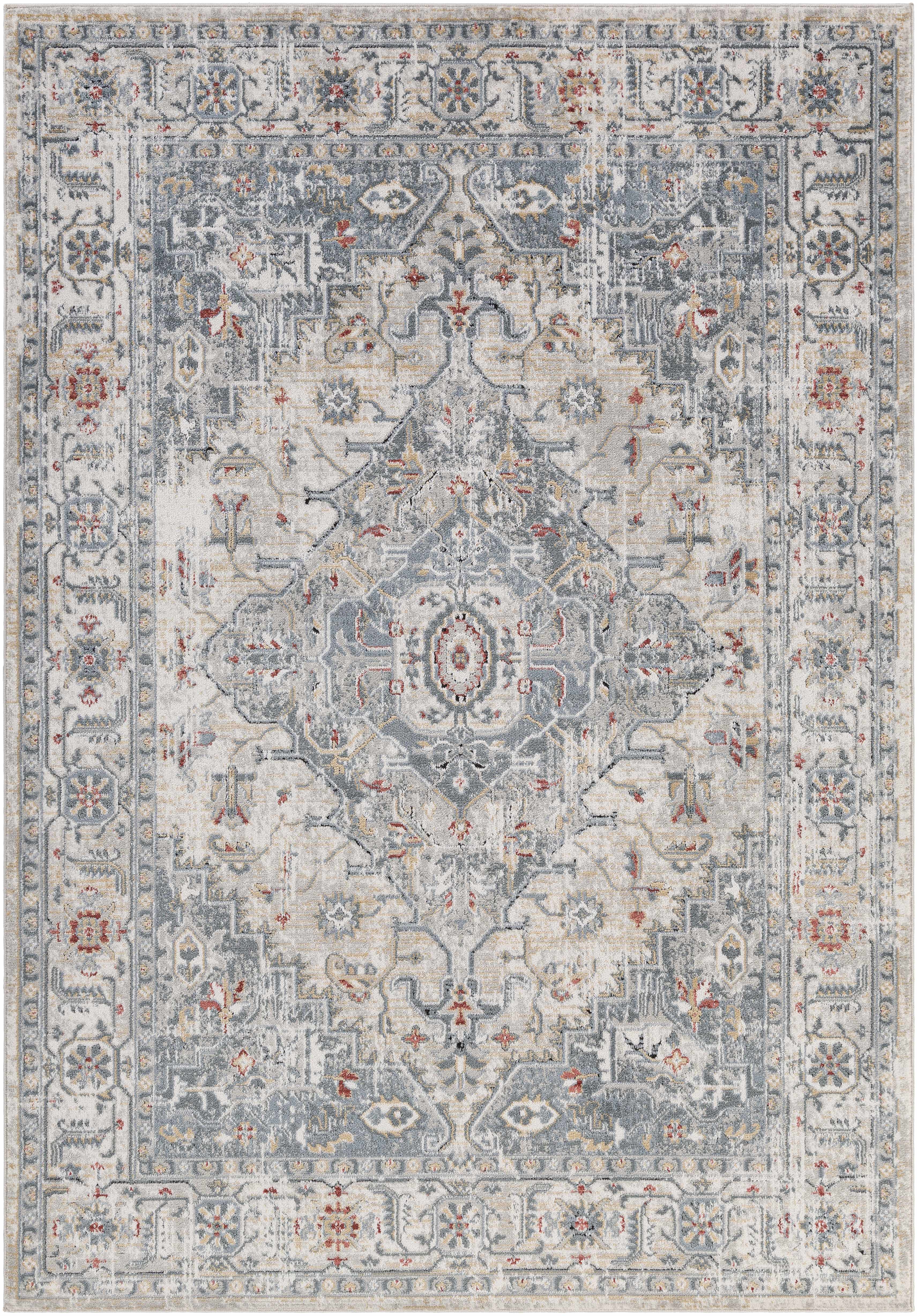 Billings Medallion Area Rug | Blue & Beige Tones