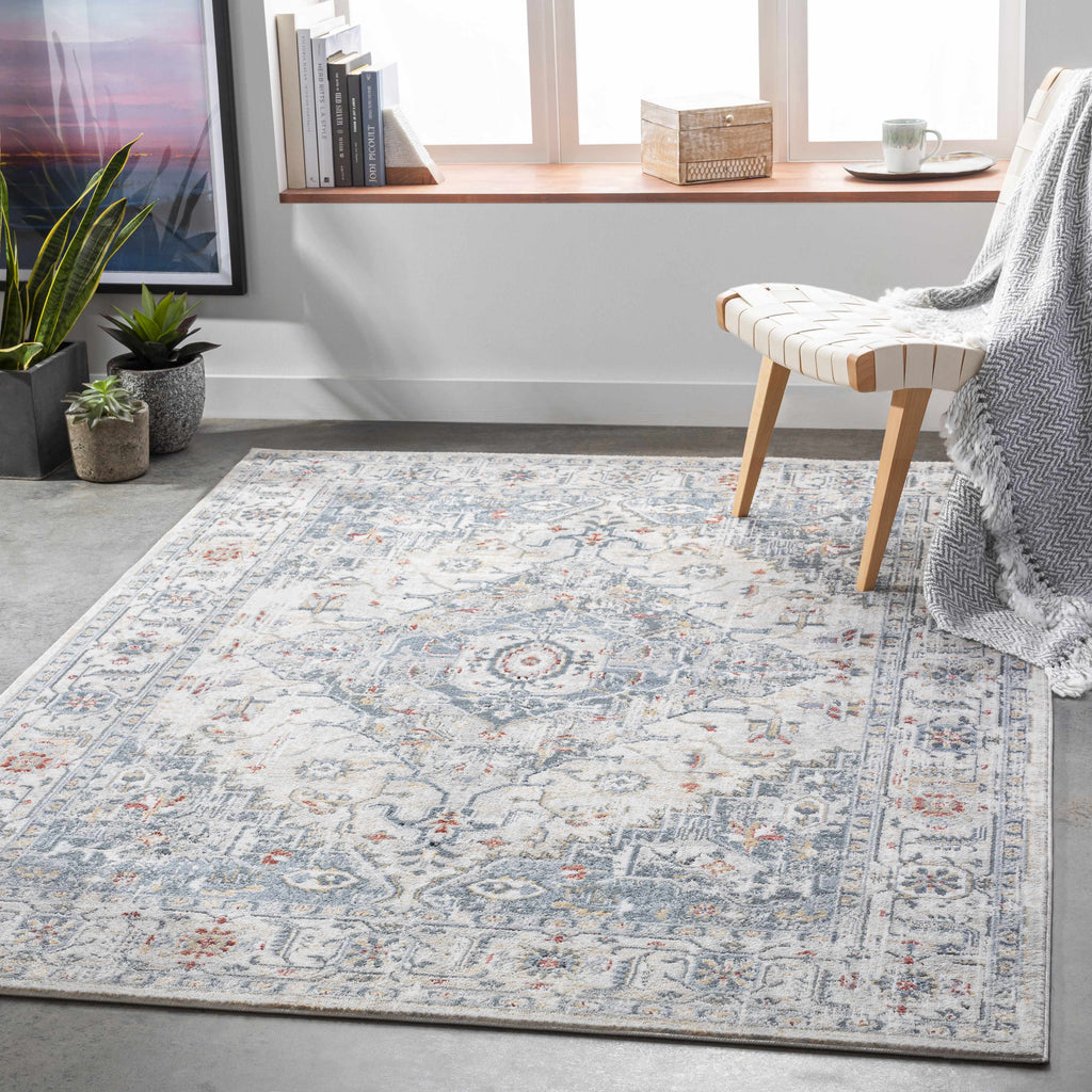 Billings Medallion Area Rug | Blue & Beige Tones