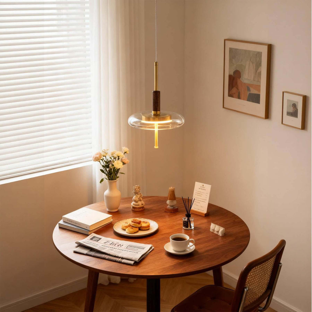 Junaro Glass & Wood Pendant Lamp | Single or 3-Light Bar Island Light