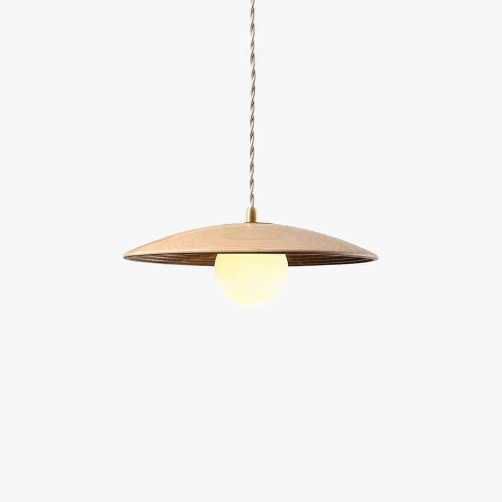 Kemiro Wood Disc Pendant Light | Wabi-Sabi Island Hanging Lamp