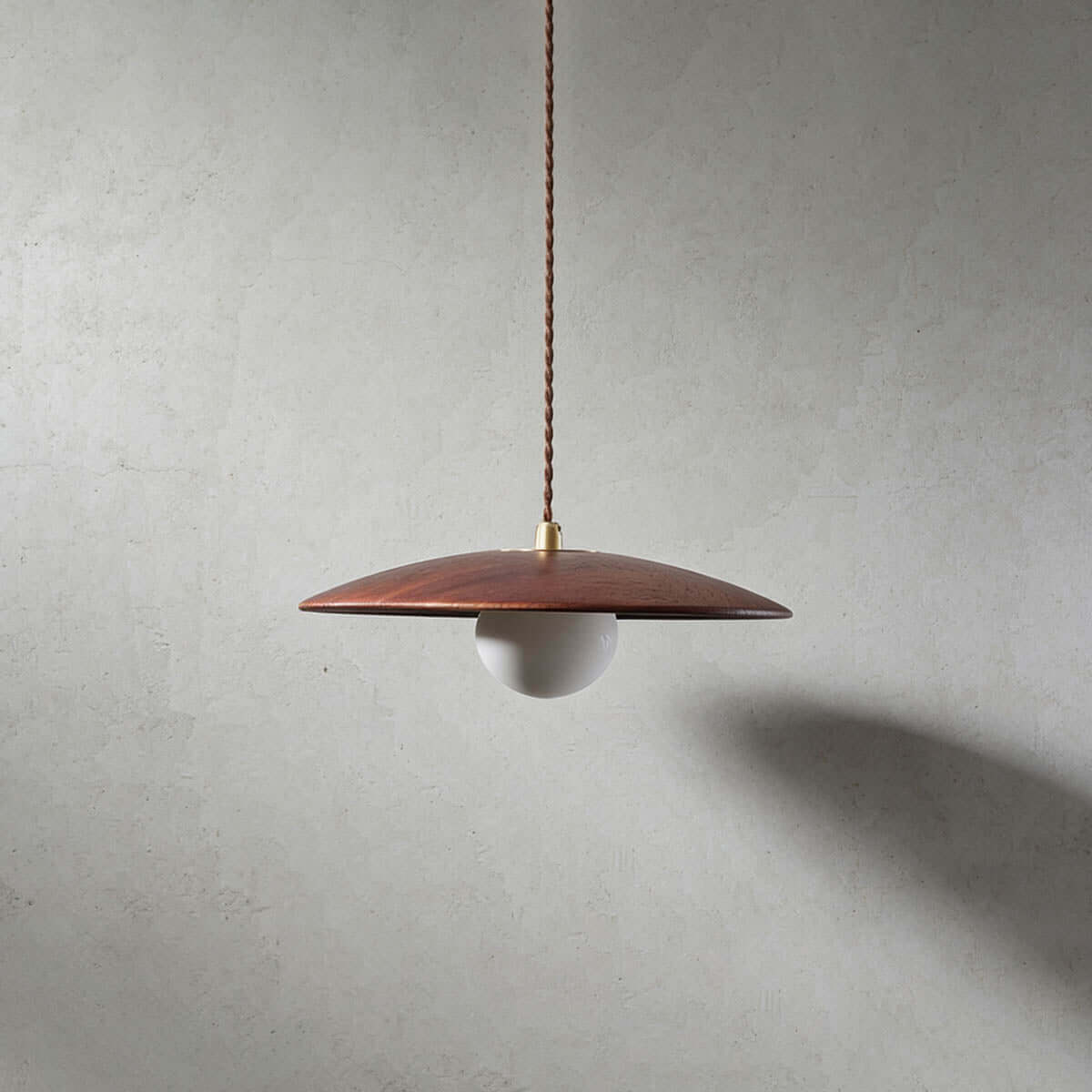 Kemiro Wood Disc Pendant Light | Wabi-Sabi Island Hanging Lamp