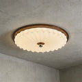 Kesula Acrylic & Wood Ceiling Lamp | Round Flush Mount Tri-Color Light