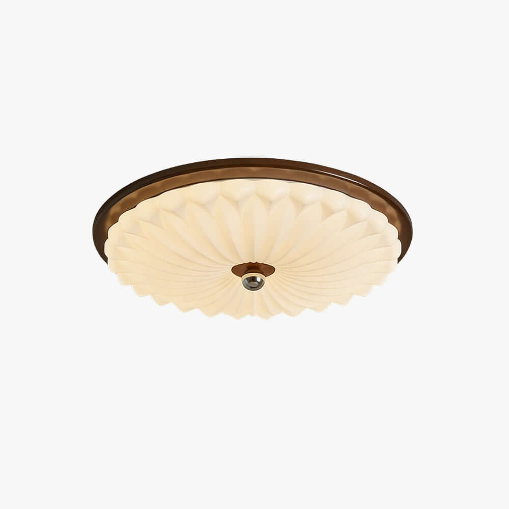 Kesula Acrylic & Wood Ceiling Lamp | Round Flush Mount Tri-Color Light