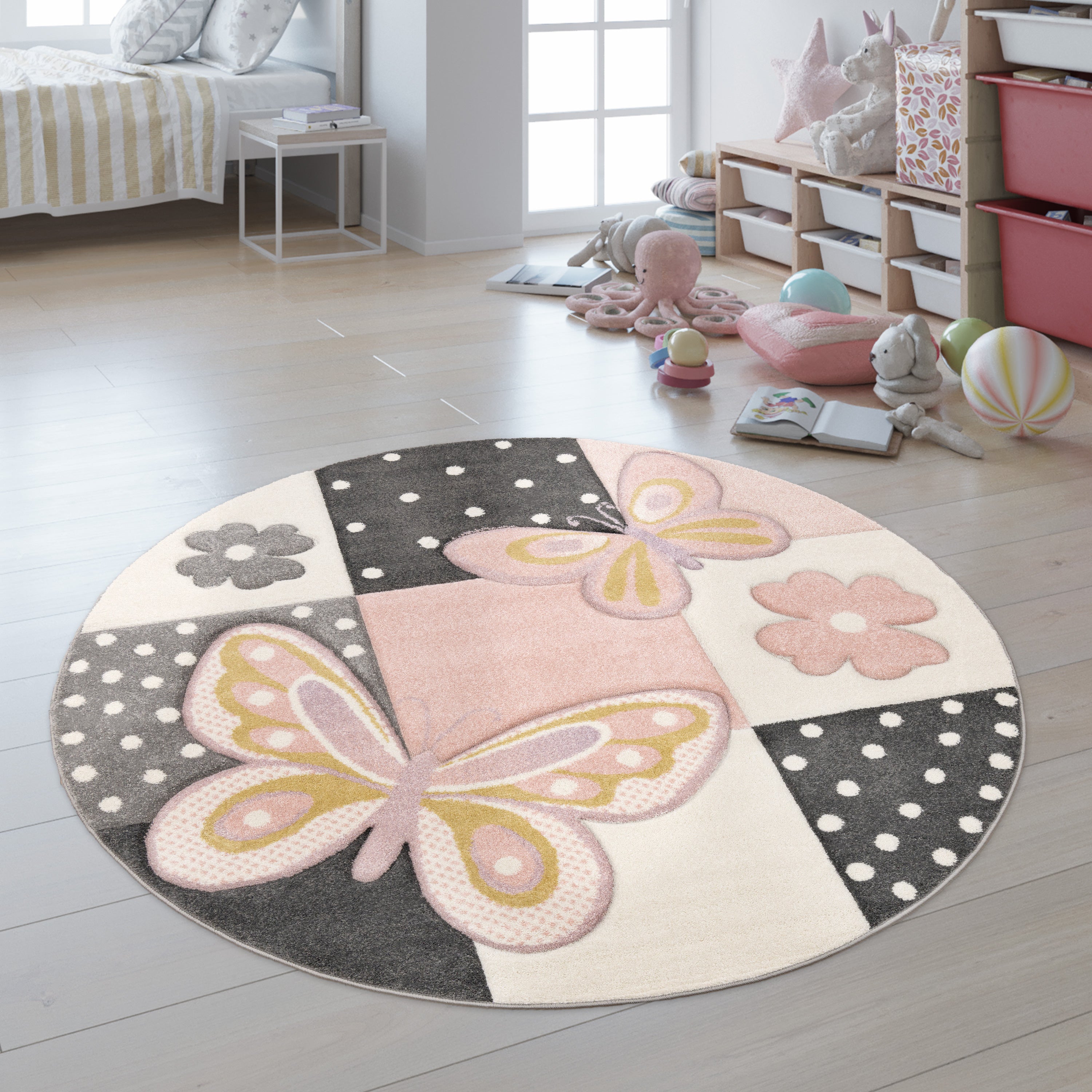 Pink Butterflies Kid's Rugs