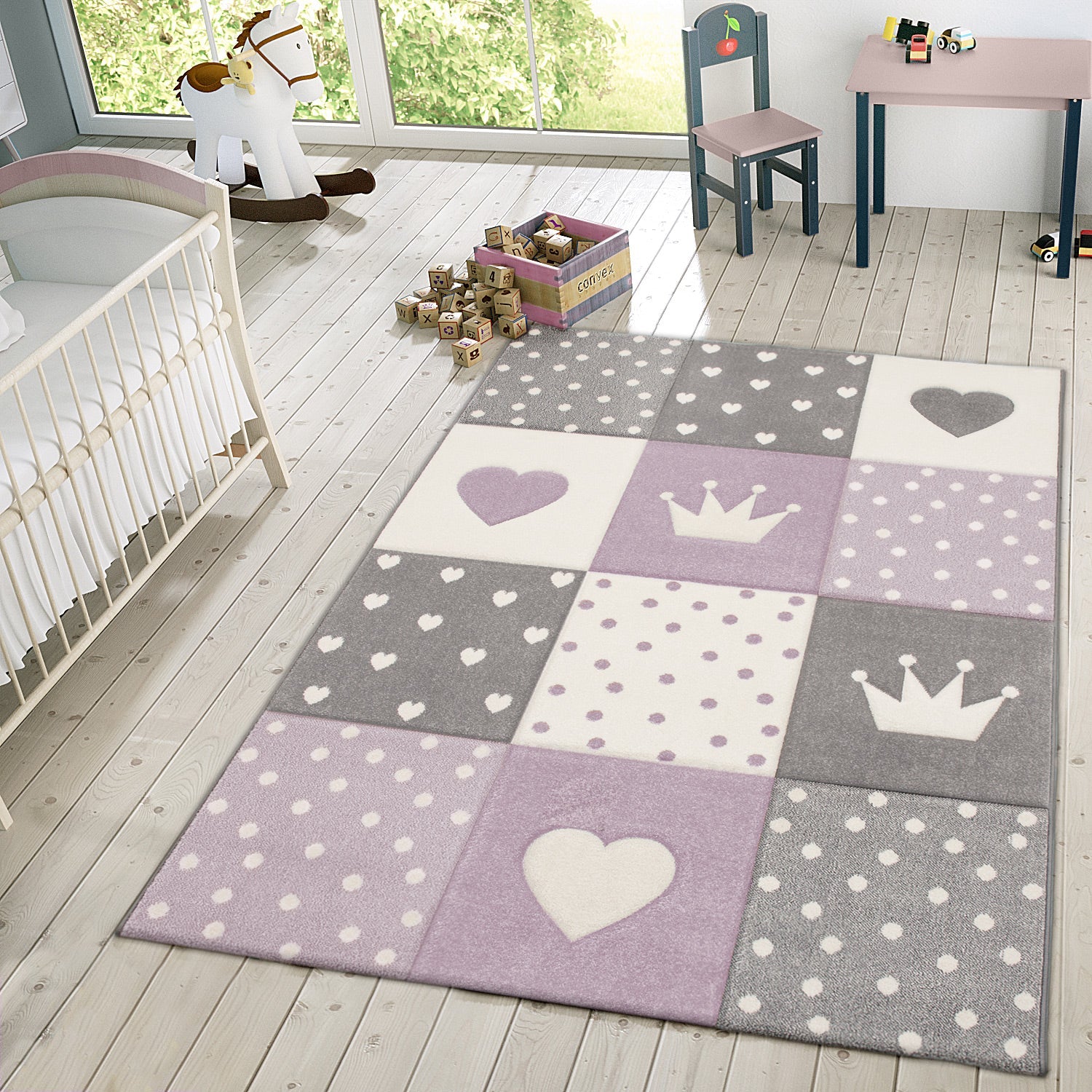 Hearts & Crowns Kid's Rug