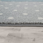 Cosmo Kids Rug | Pastel Blue Star Checkered Design