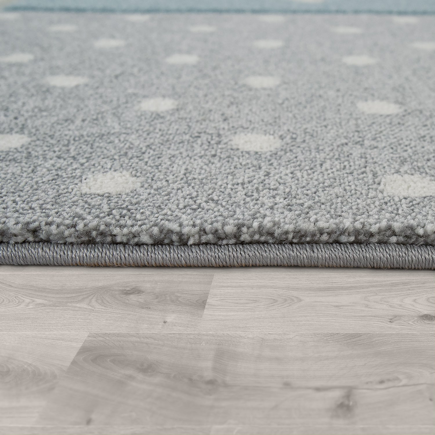 Cosmo Kids Rug | Pastel Blue Star Checkered Design