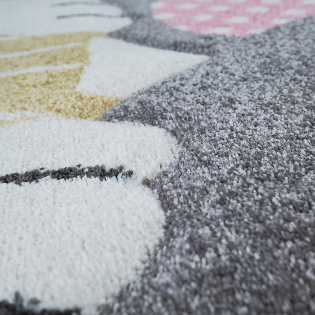 Elaya Kids Rug | Happy Animals Cream Pastel Design