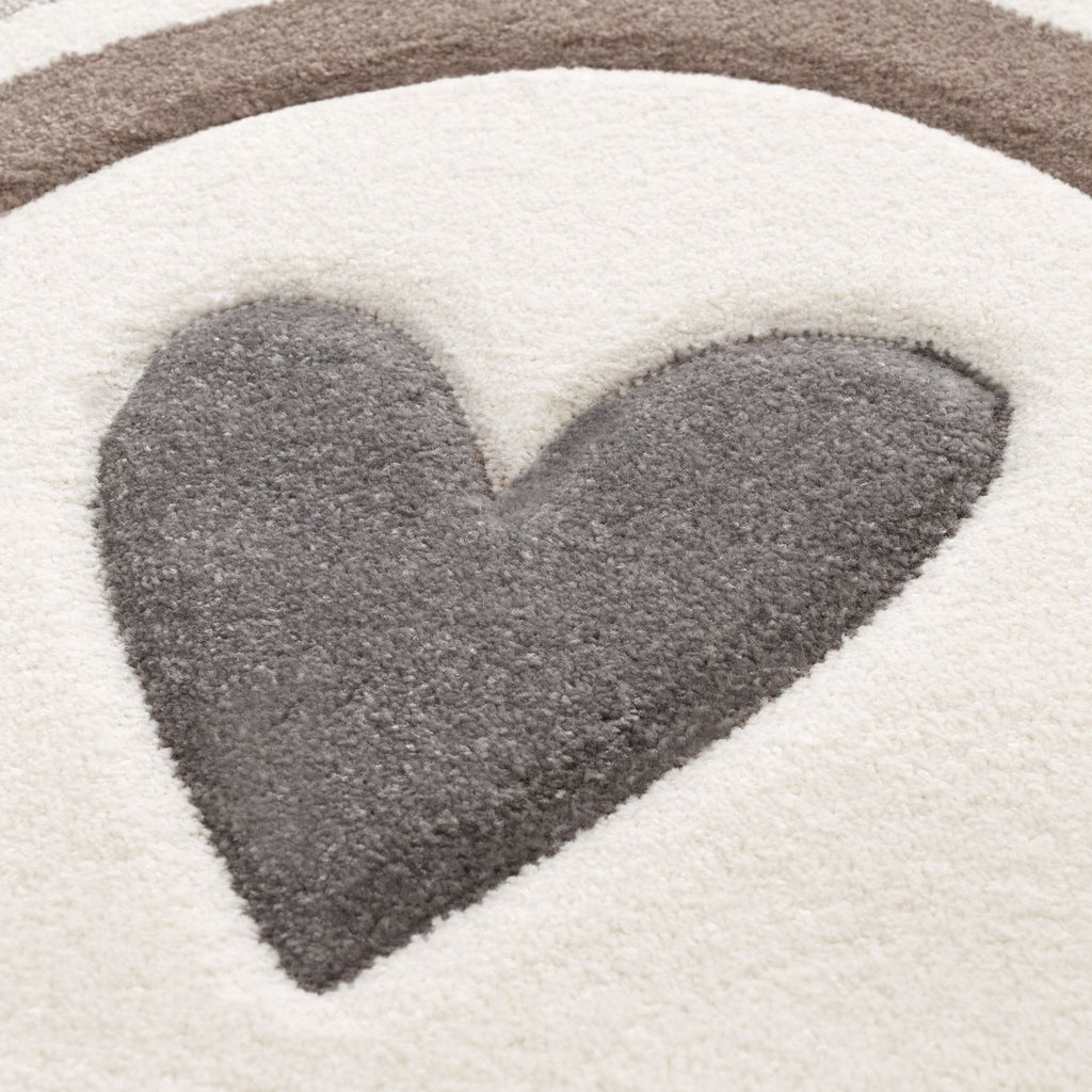 Cosmo Kids Rug | Rainbow & Hearts Cream Design