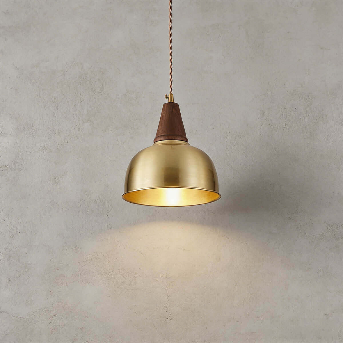 Lavino Brass & Wood Pendant Lamp | Mid-Century Island Hanging Light