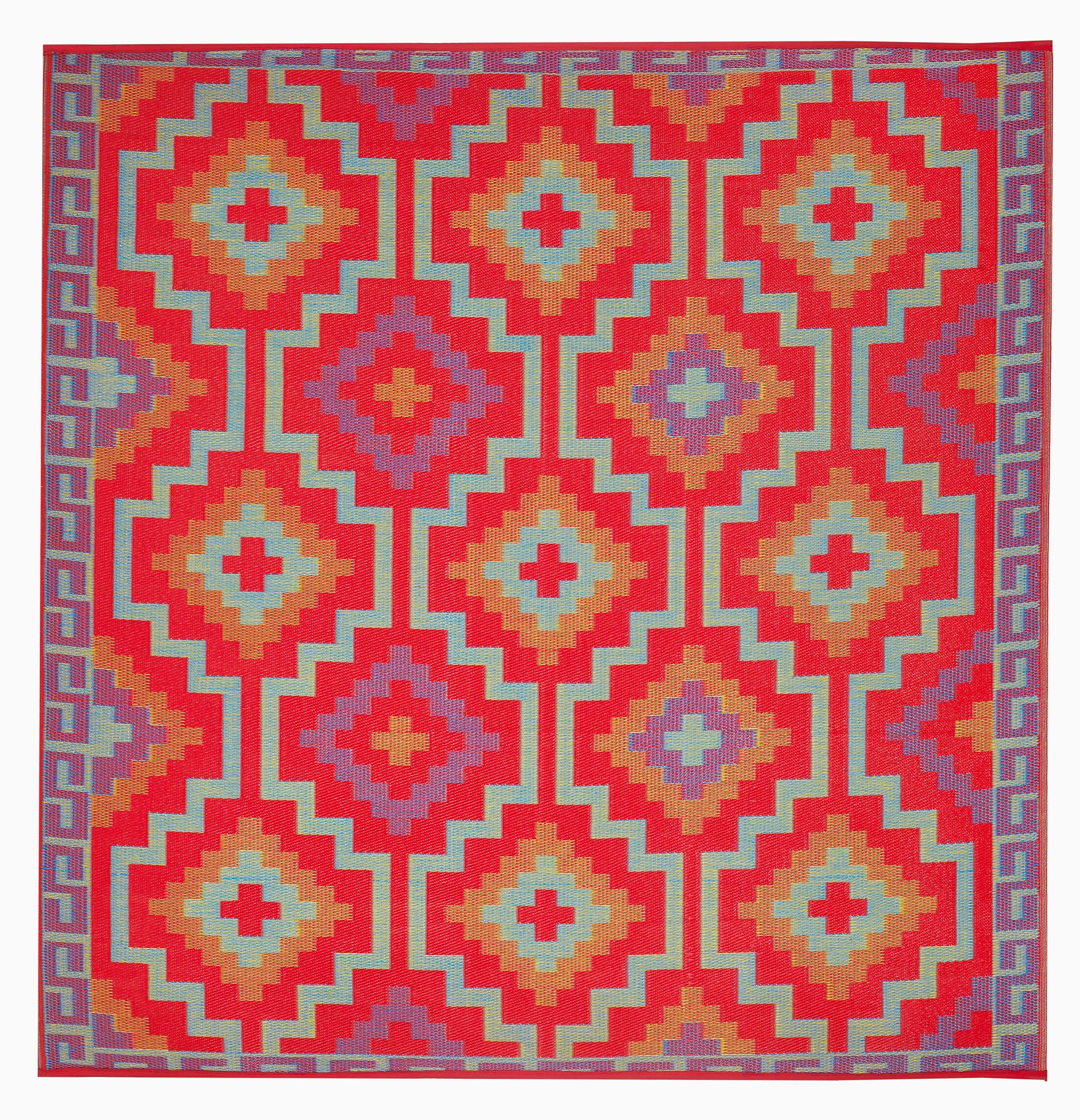 Lhasa Outdoor Rug | Boho Geometric Multicolor Design