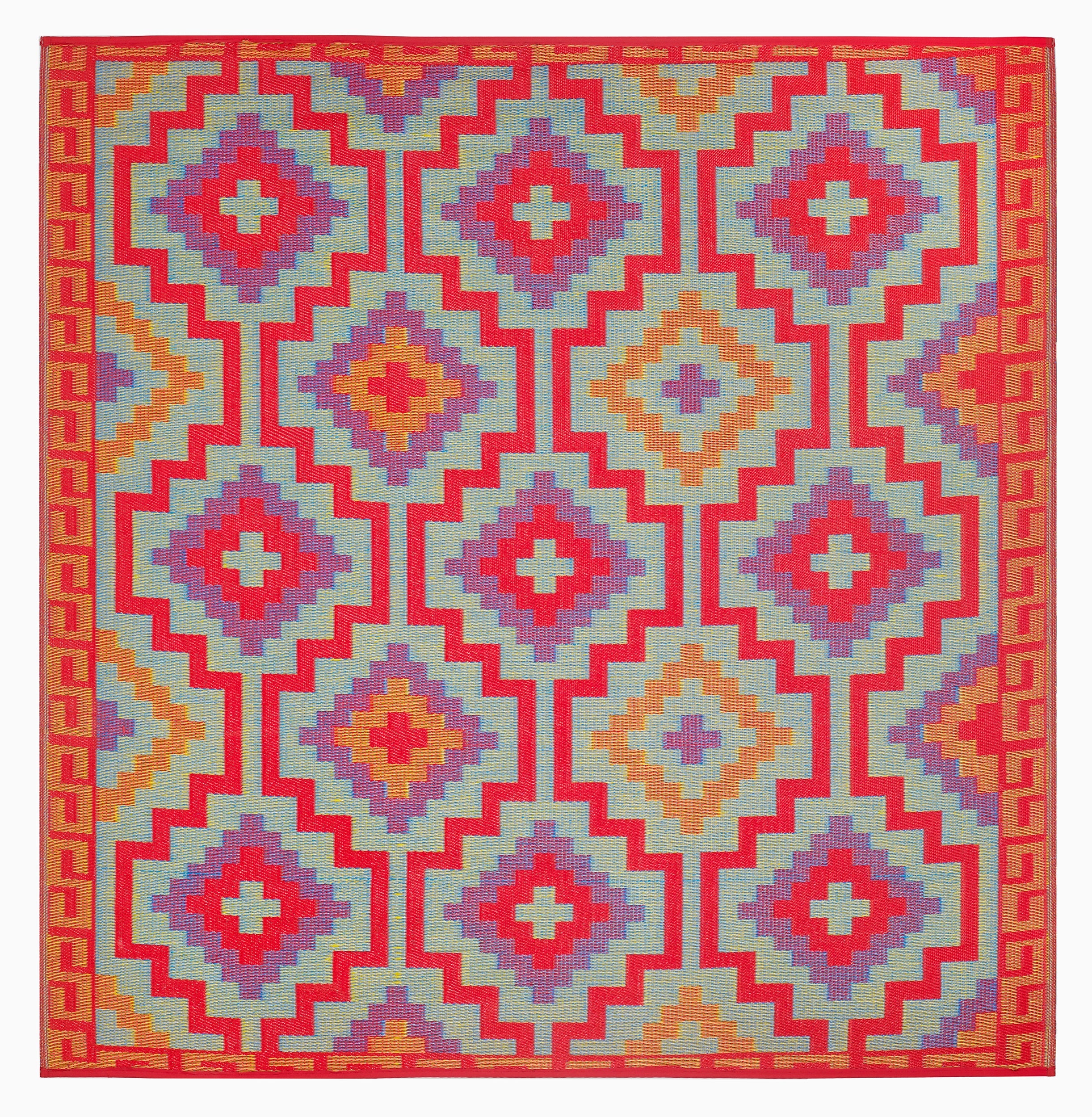 Lhasa Outdoor Rug | Boho Geometric Multicolor Design