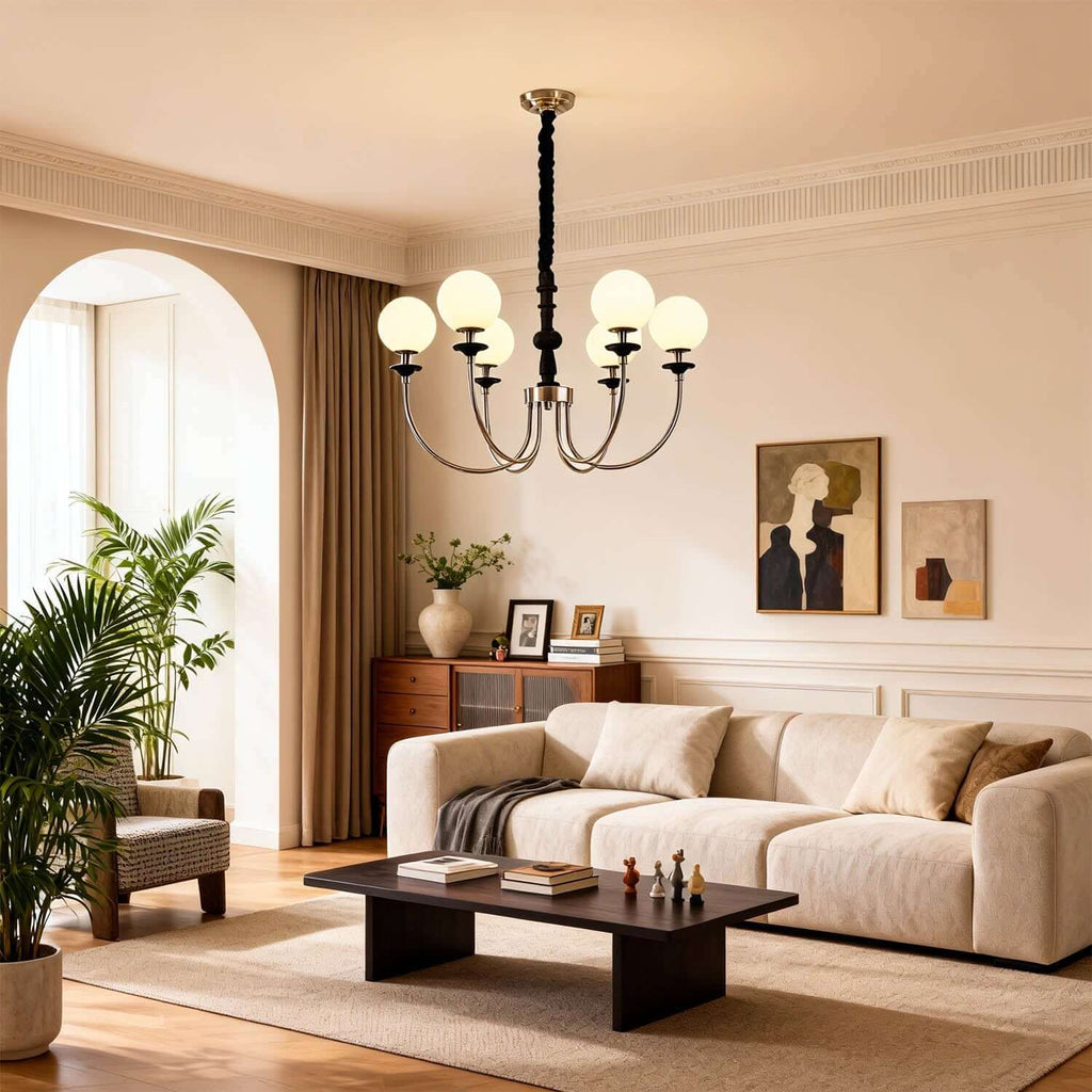Lomeza Mid-Century Chandelier | 3/6/8-Light Gold or Chrome Sputnik Design