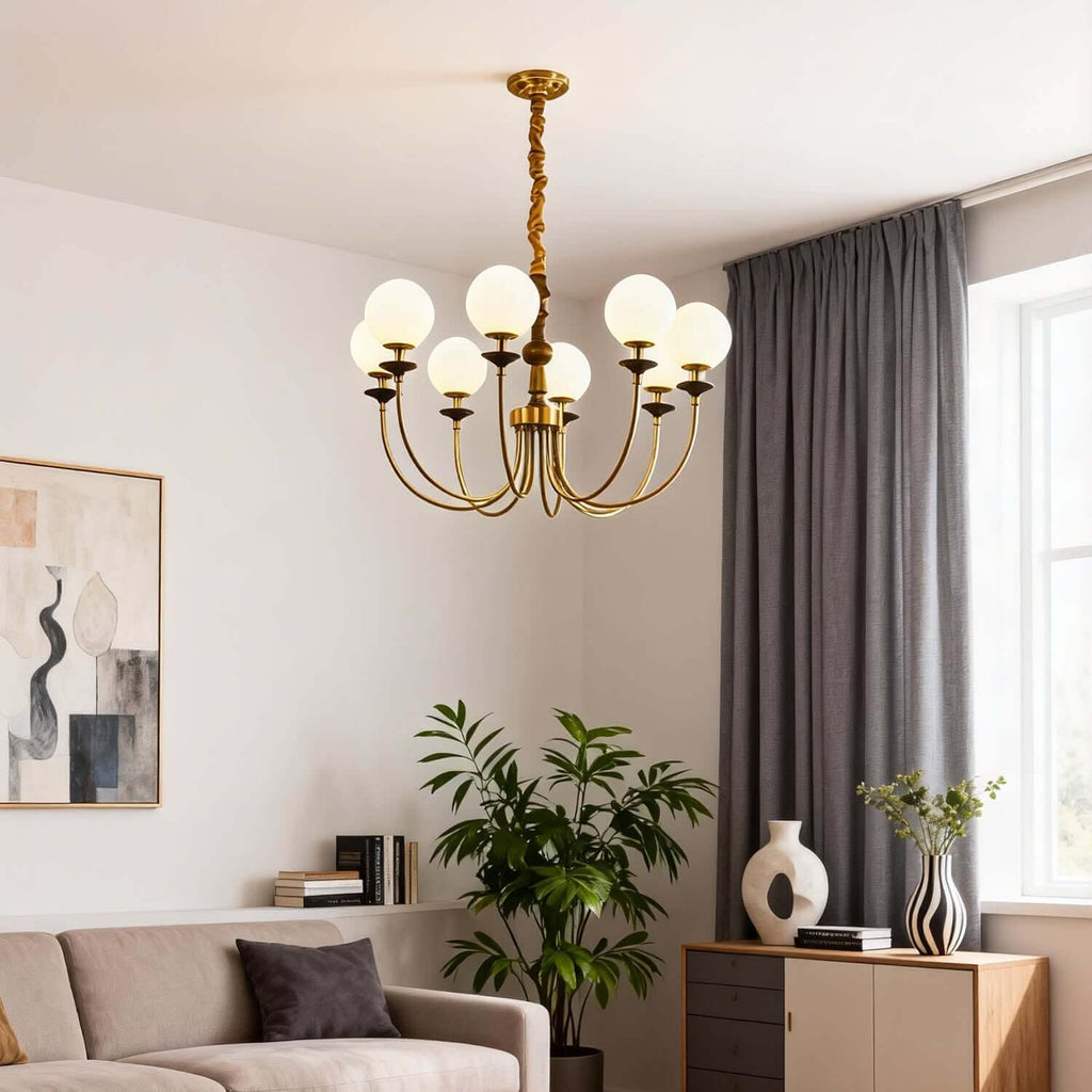 Lomeza Mid-Century Chandelier | 3/6/8-Light Gold or Chrome Sputnik Design