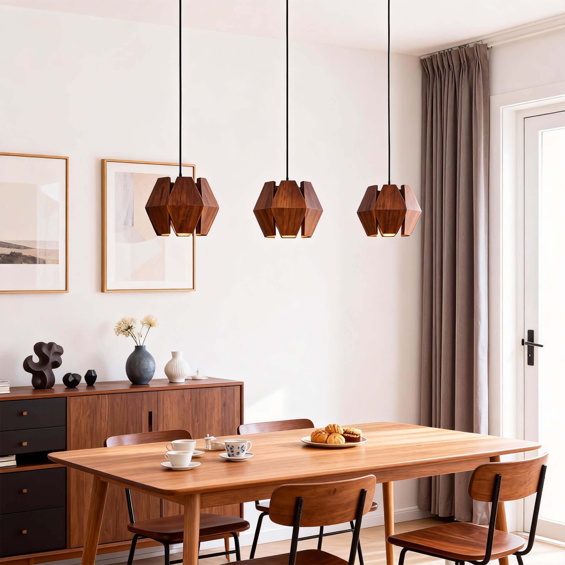 Lunexi Wood Pendant Light | Multi-Form Scandinavian Hanging Lamp