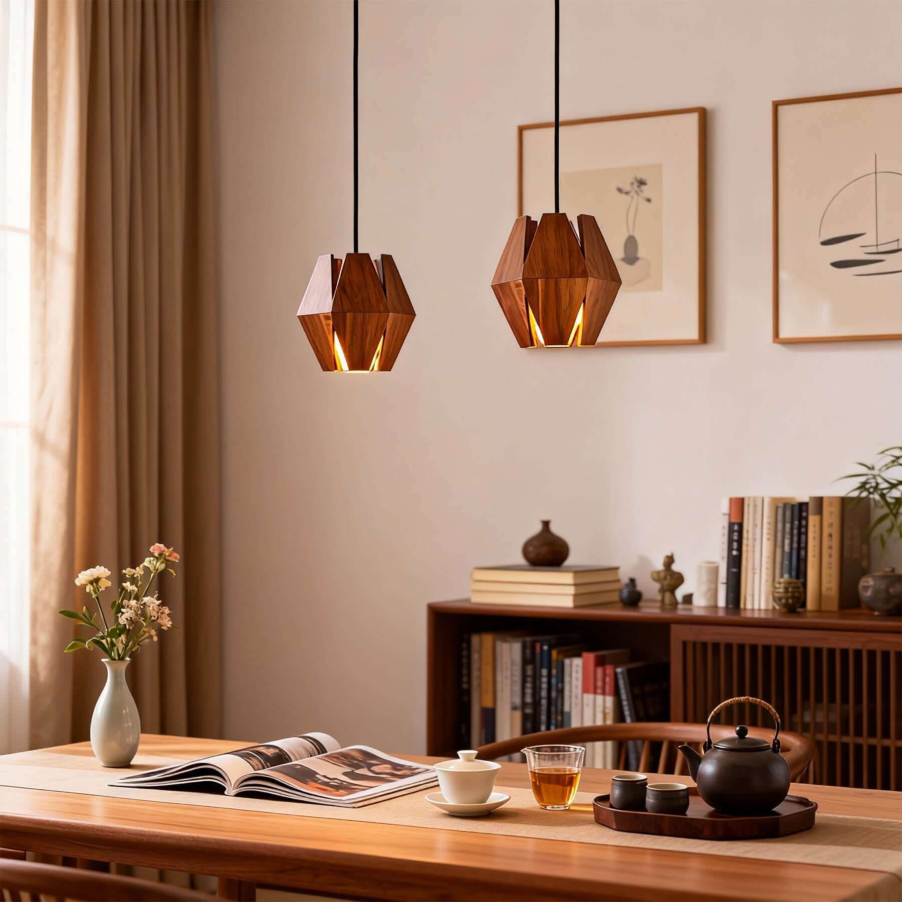 Lunexi Wood Pendant Light | Multi-Form Scandinavian Hanging Lamp