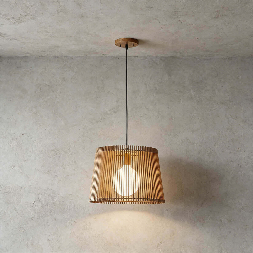 Lurevo Boho Wood Pendant Lamp | Multi-Size Hanging Island Light