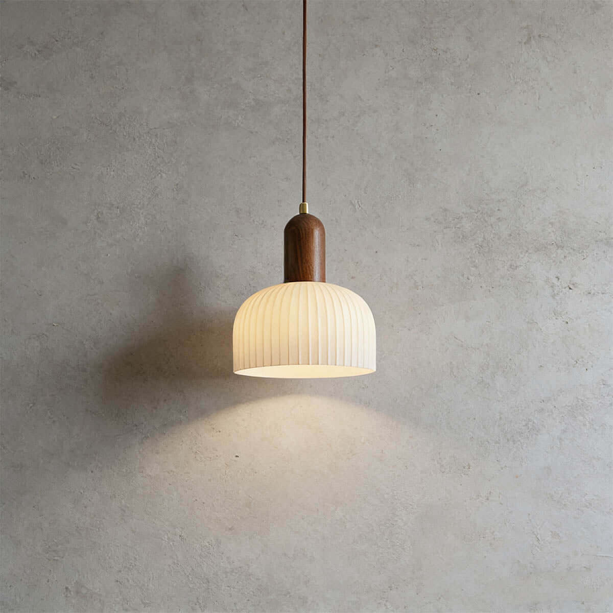 Merona Milk Glass Pendant Lamp | Art Deco Wood Base Hanging Light