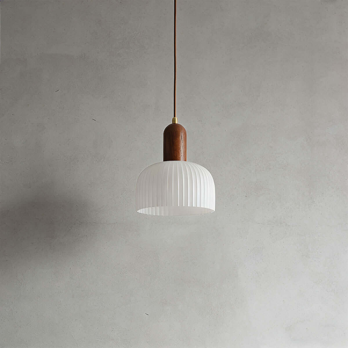 Merona Milk Glass Pendant Lamp | Art Deco Wood Base Hanging Light