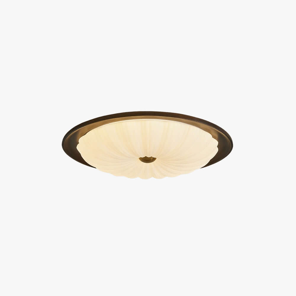 Minora Round Ceiling Lamp | Acrylic & Wood Flush Mount 3-Size Design
