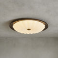 Minora Round Ceiling Lamp | Acrylic & Wood Flush Mount 3-Size Design