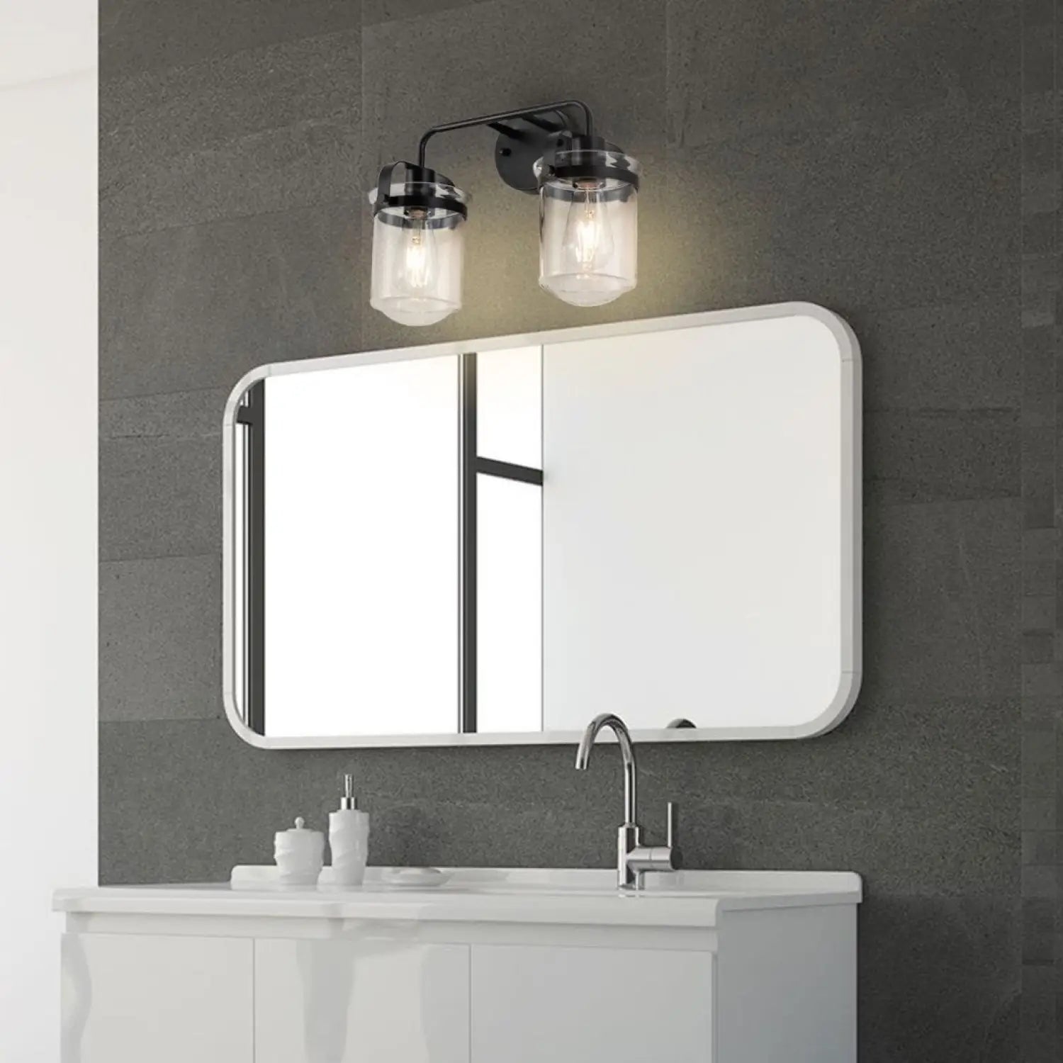 Modern Wall Lights Sconces with Clear Glass Shade and E26 Socket