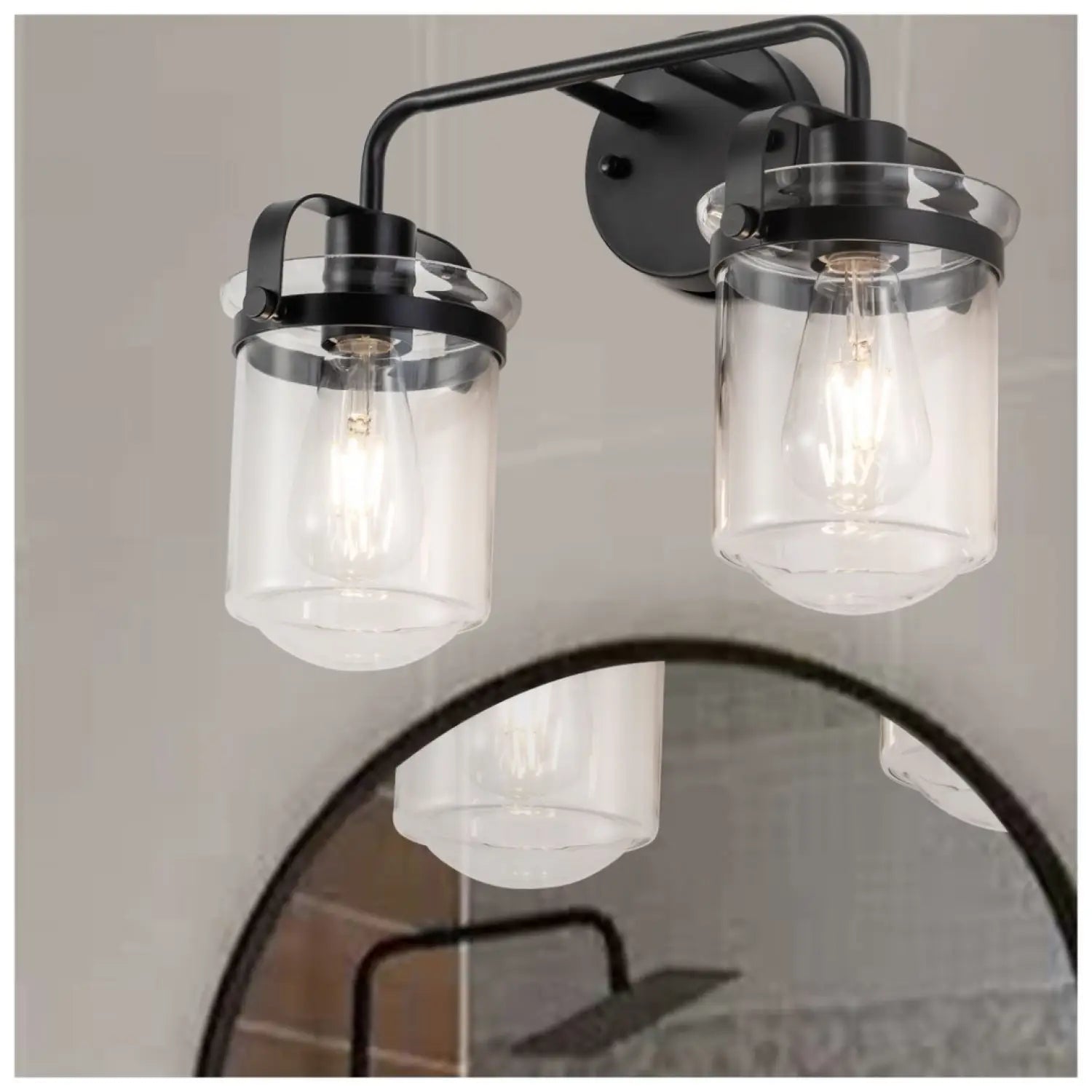 Modern Wall Lights Sconces with Clear Glass Shade and E26 Socket
