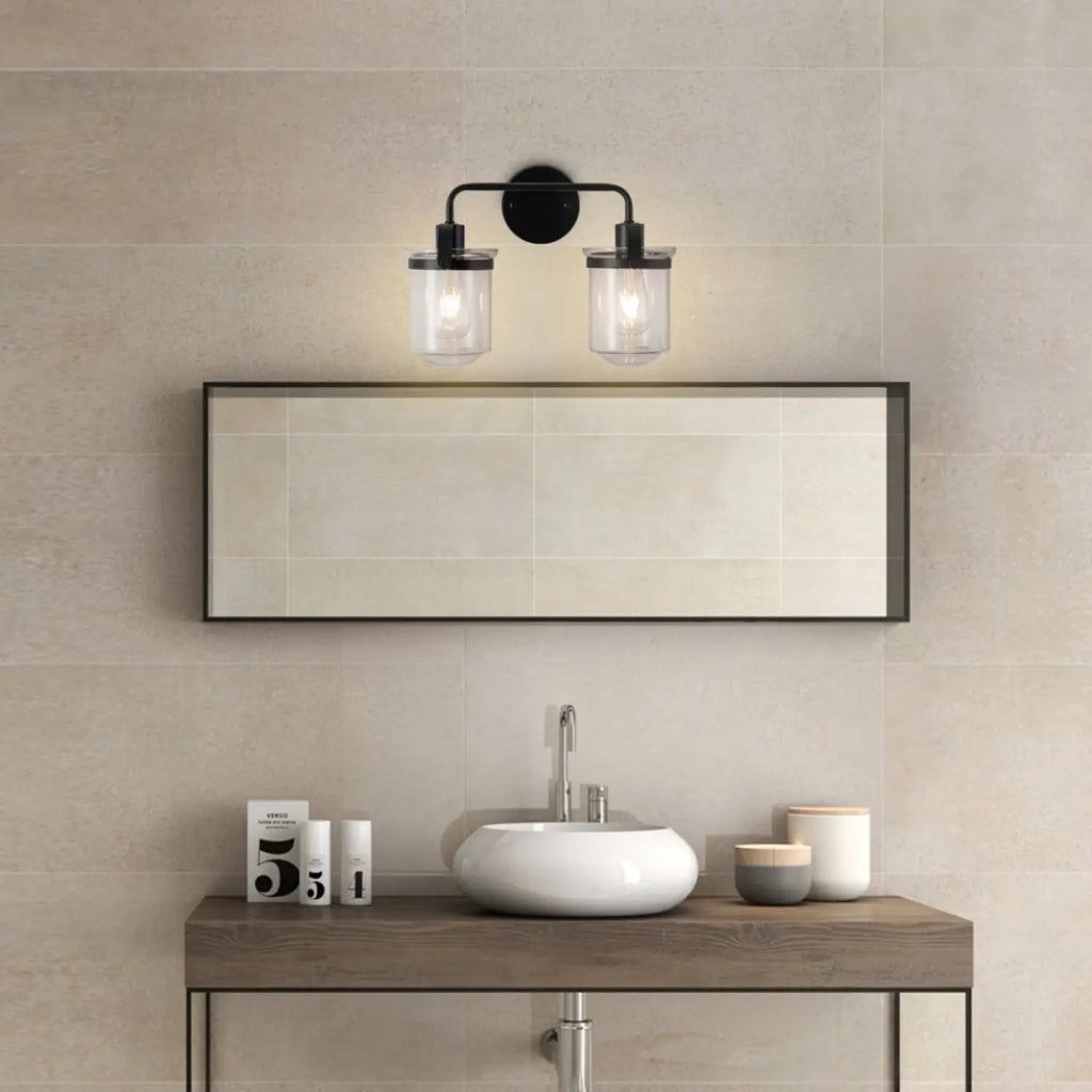 Modern Wall Lights Sconces with Clear Glass Shade and E26 Socket