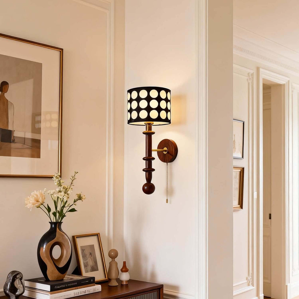 Navira Wood Wall Sconce | Tall Sculptural Bedside Wall Lamp