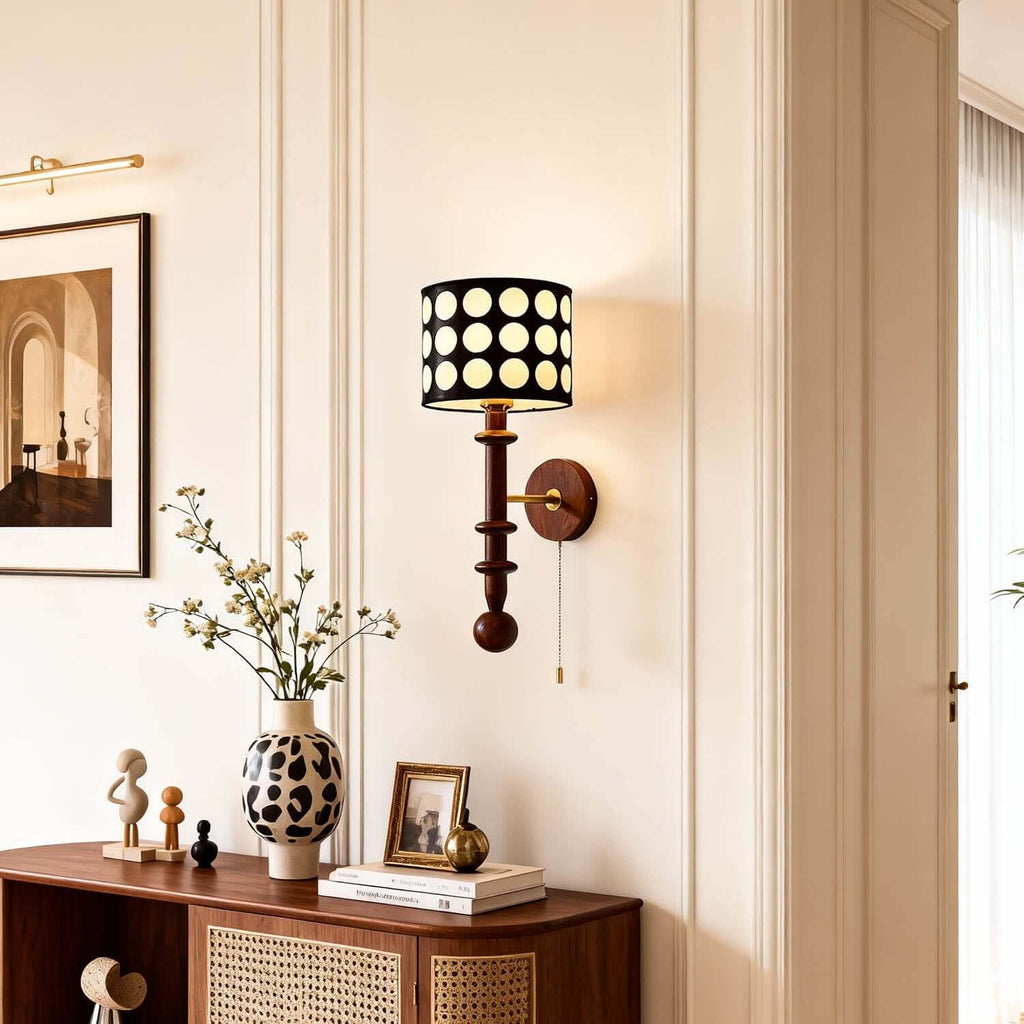 Navira Wood Wall Sconce | Tall Sculptural Bedside Wall Lamp