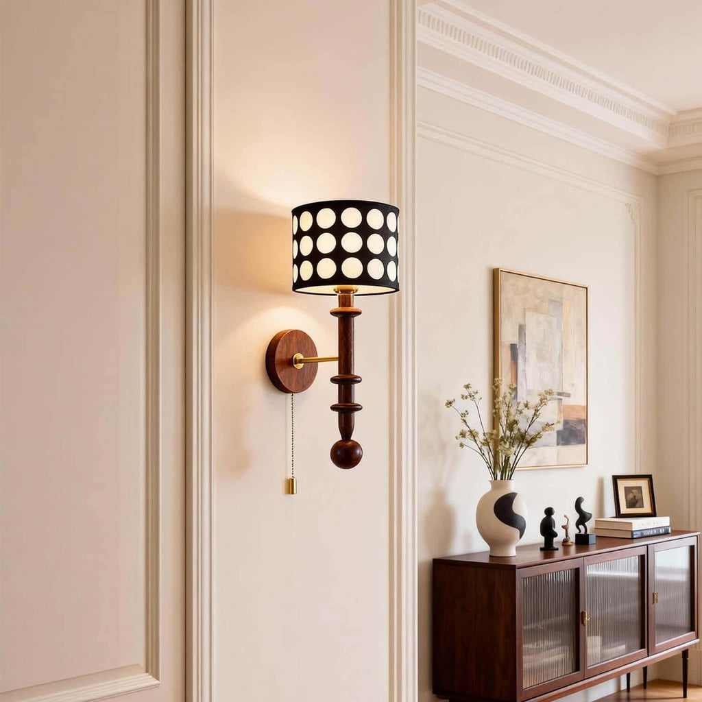 Navira Wood Wall Sconce | Tall Sculptural Bedside Wall Lamp