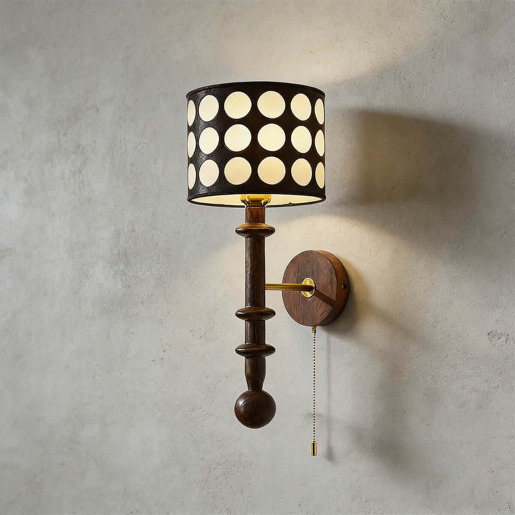 Navira Wood Wall Sconce | Tall Sculptural Bedside Wall Lamp