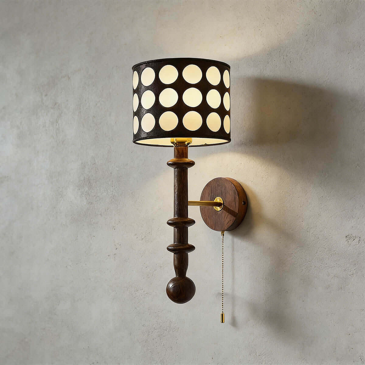 Navira Wood Wall Sconce | Tall Sculptural Bedside Wall Lamp