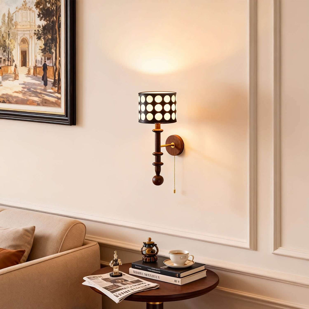 Navira Wood Wall Sconce | Tall Sculptural Bedside Wall Lamp