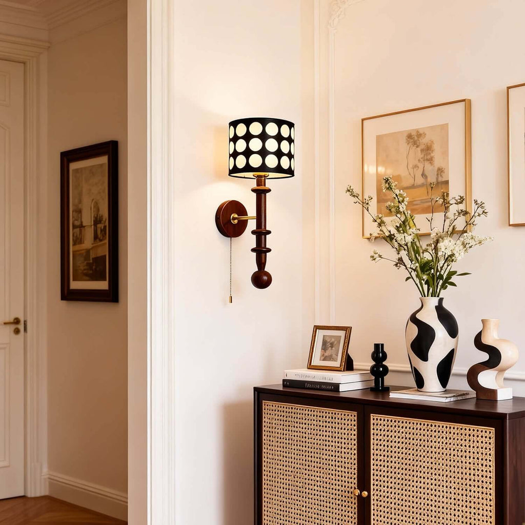 Navira Wood Wall Sconce | Tall Sculptural Bedside Wall Lamp