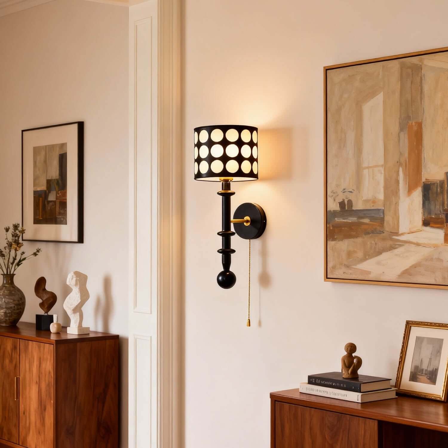 Navira Wood Wall Sconce | Tall Sculptural Bedside Wall Lamp