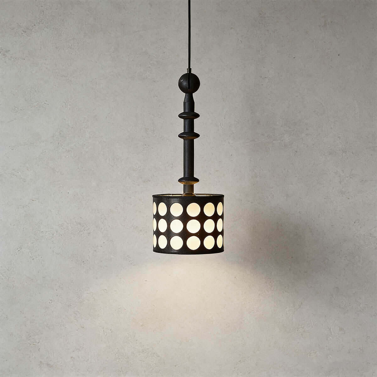 Navira Wood Pendant Light | Tall Slender Bedside Hanging Lamp