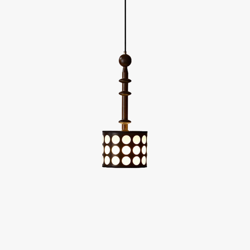 Navira Wood Pendant Light | Tall Slender Bedside Hanging Lamp