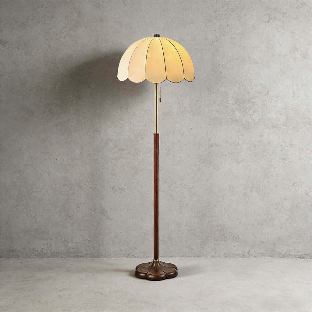 Nuvro Mushroom Floor Lamp | Mid-Century Wood Statement Floor Light